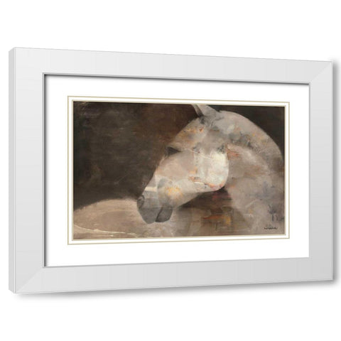 Looking Back White Modern Wood Framed Art Print with Double Matting by Hristova, Albena