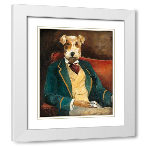 Edgar Allen Paw White Modern Wood Framed Art Print with Double Matting by Tillmon, Avery