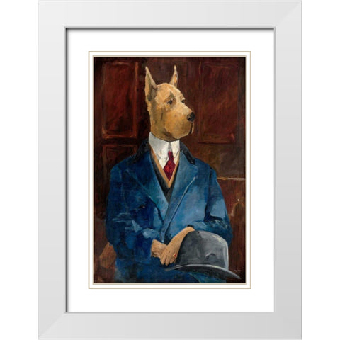Inspector Dogleash White Modern Wood Framed Art Print with Double Matting by Tillmon, Avery