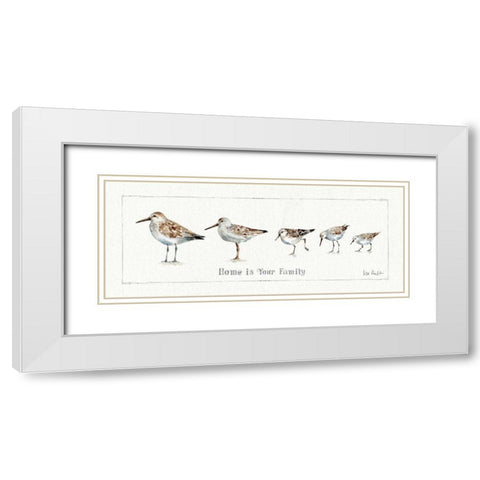 Pebbles and Sandpipers IX White Modern Wood Framed Art Print with Double Matting by Audit, Lisa