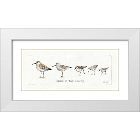 Pebbles and Sandpipers IX White Modern Wood Framed Art Print with Double Matting by Audit, Lisa