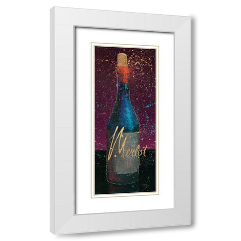 Wine Splash Dark IV White Modern Wood Framed Art Print with Double Matting by Wellington Studio