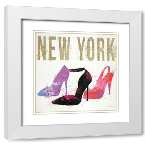 Moda Splash II Light White Modern Wood Framed Art Print with Double Matting by Wellington Studio