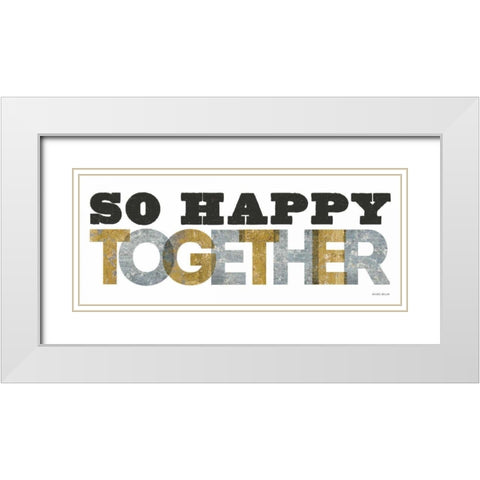 So Happy Together Silver Gold White Modern Wood Framed Art Print with Double Matting by Mullan, Michael