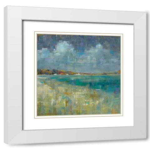 Sky and Sea Crop White Modern Wood Framed Art Print with Double Matting by Nai, Danhui