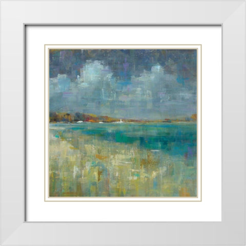 Sky and Sea Crop White Modern Wood Framed Art Print with Double Matting by Nai, Danhui