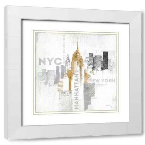 Empire State Building White Modern Wood Framed Art Print with Double Matting by Tillmon, Avery