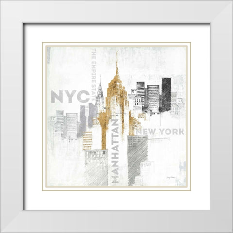 Empire State Building White Modern Wood Framed Art Print with Double Matting by Tillmon, Avery