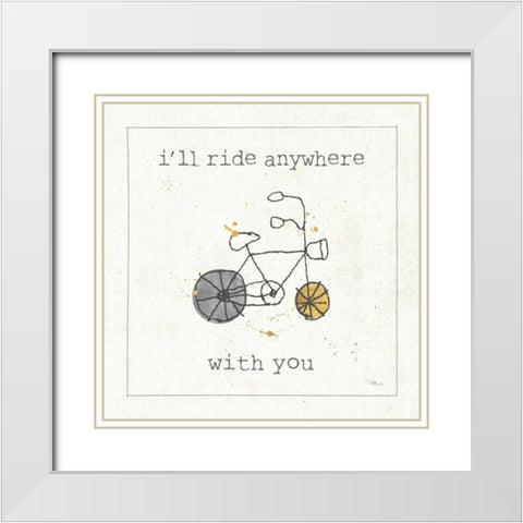 Love Notes II White Modern Wood Framed Art Print with Double Matting by Pela Studio