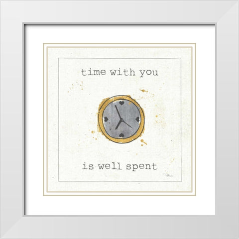 Love Notes X White Modern Wood Framed Art Print with Double Matting by Pela Studio
