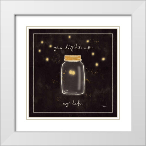 Firefly Glow I White Modern Wood Framed Art Print with Double Matting by Pela Studio