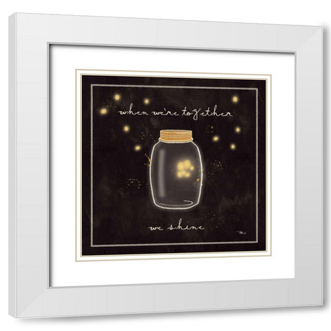 Firefly Glow II White Modern Wood Framed Art Print with Double Matting by Pela Studio