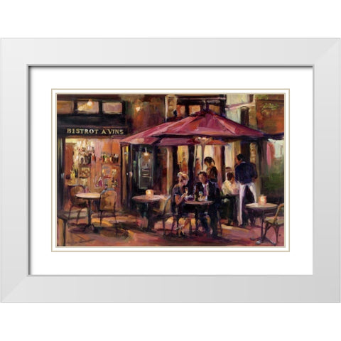 Bistrot A Vins White Modern Wood Framed Art Print with Double Matting by Hageman, Marilyn