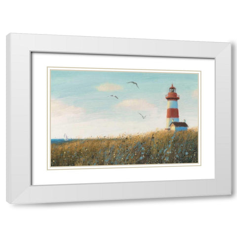 Seaside View I White Modern Wood Framed Art Print with Double Matting by Wiens, James