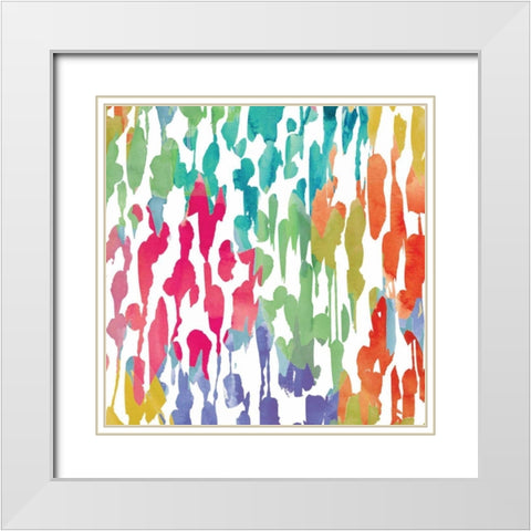 Splashes of Color III White Modern Wood Framed Art Print with Double Matting by Wild Apple Portfolio
