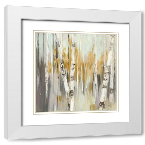 Silver Birch I White Modern Wood Framed Art Print with Double Matting by Purinton, Julia