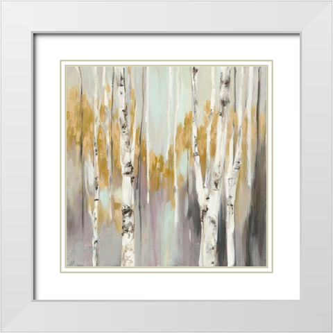 Silver Birch II White Modern Wood Framed Art Print with Double Matting by Purinton, Julia