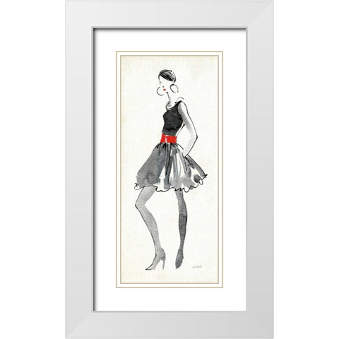 Red Flair I White Modern Wood Framed Art Print with Double Matting by Tavoletti, Anne