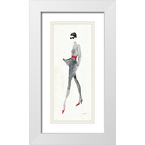 Red Flair II White Modern Wood Framed Art Print with Double Matting by Tavoletti, Anne