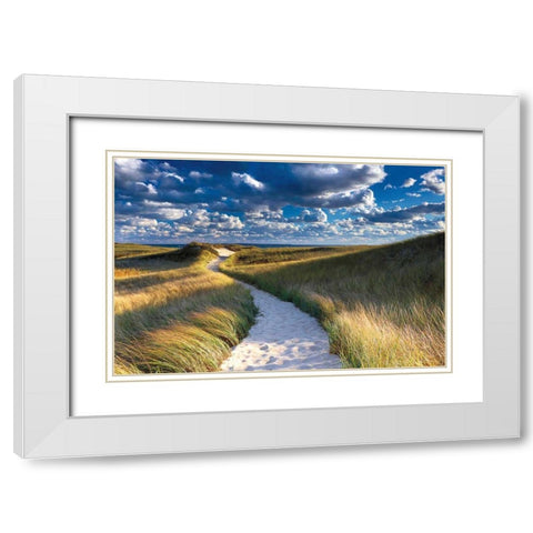 Philbin Beach Path White Modern Wood Framed Art Print with Double Matting by Gendreau, Katherine
