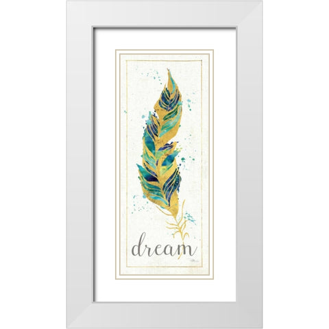 Waterfeathers I White Modern Wood Framed Art Print with Double Matting by Pela Studio