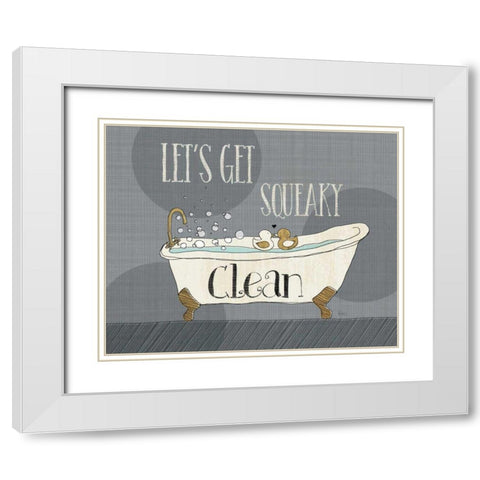 Squeaky Clean I White Modern Wood Framed Art Print with Double Matting by Charron, Veronique