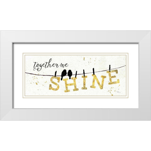 Shine Like Gold I White Modern Wood Framed Art Print with Double Matting by Pela Studio