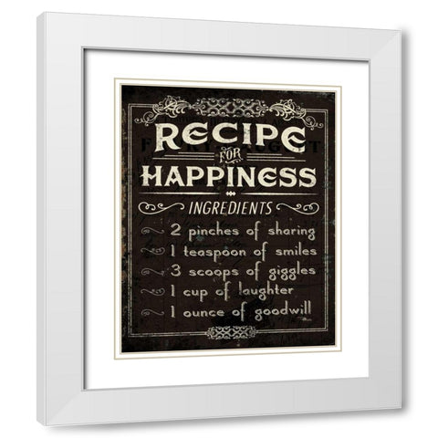 Life Recipes IV White Modern Wood Framed Art Print with Double Matting by Pela Studio