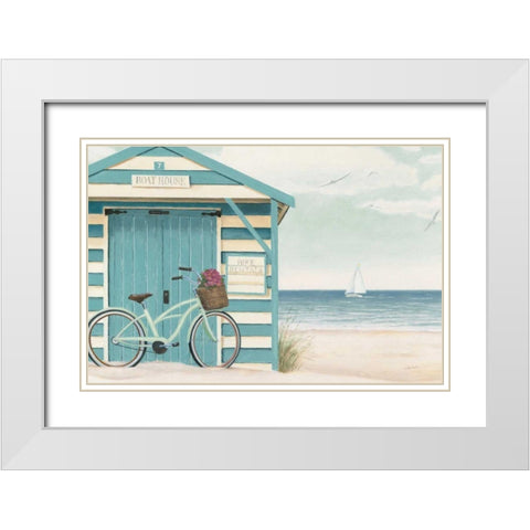 Beach Cruiser I White Modern Wood Framed Art Print with Double Matting by Wiens, James