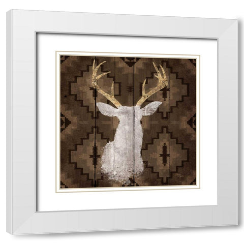 Precious Antlers I White Modern Wood Framed Art Print with Double Matting by Wellington Studio