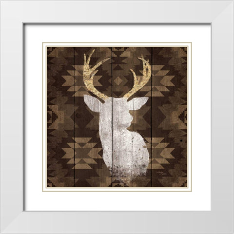 Precious Antlers II White Modern Wood Framed Art Print with Double Matting by Wellington Studio