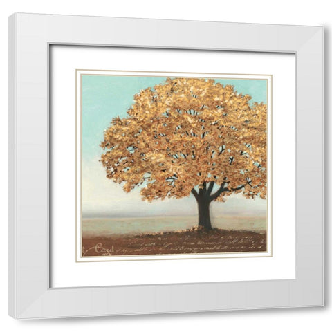 Gold Reflections I White Modern Wood Framed Art Print with Double Matting by Wiens, James