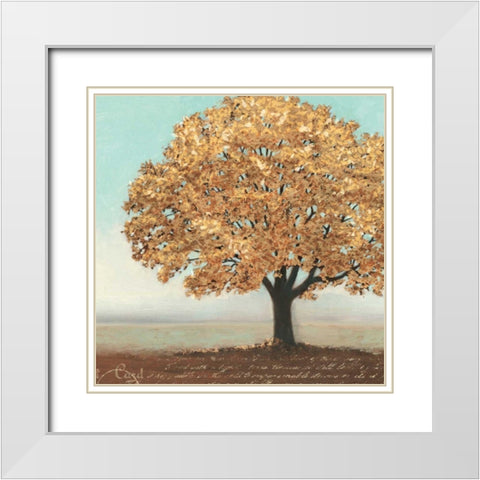 Gold Reflections I White Modern Wood Framed Art Print with Double Matting by Wiens, James