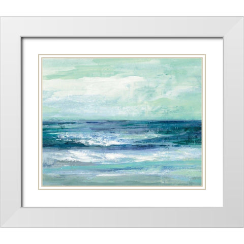 Tide White Modern Wood Framed Art Print with Double Matting by Vassileva, Silvia
