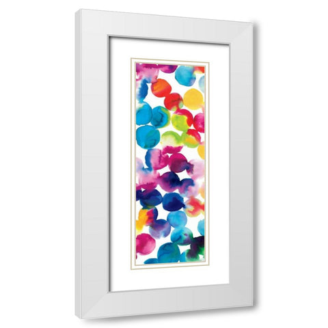 Bright Circles II White Modern Wood Framed Art Print with Double Matting by Wild Apple Portfolio