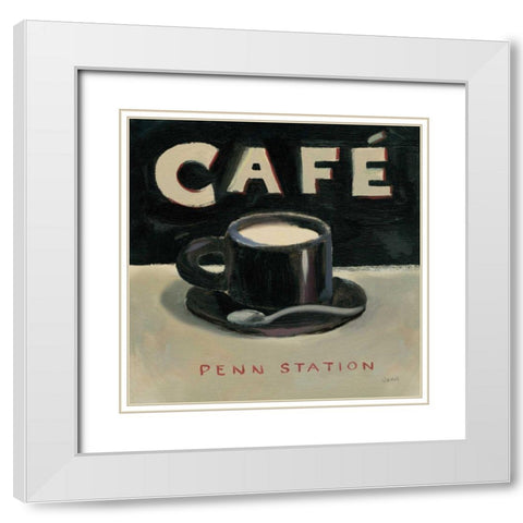 Coffee Spot I White Modern Wood Framed Art Print with Double Matting by Wiens, James