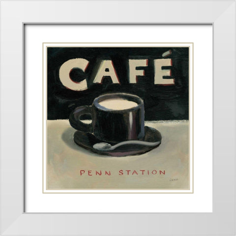 Coffee Spot I White Modern Wood Framed Art Print with Double Matting by Wiens, James