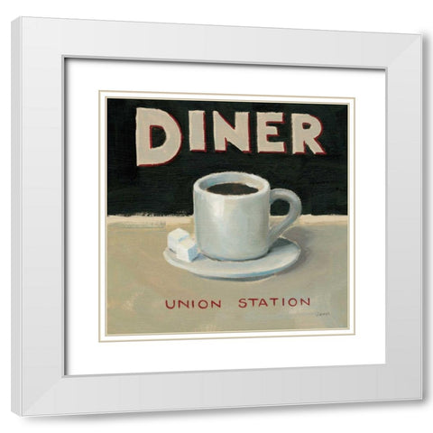 Coffee Spot II White Modern Wood Framed Art Print with Double Matting by Wiens, James