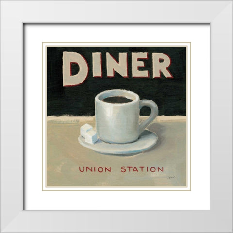 Coffee Spot II White Modern Wood Framed Art Print with Double Matting by Wiens, James