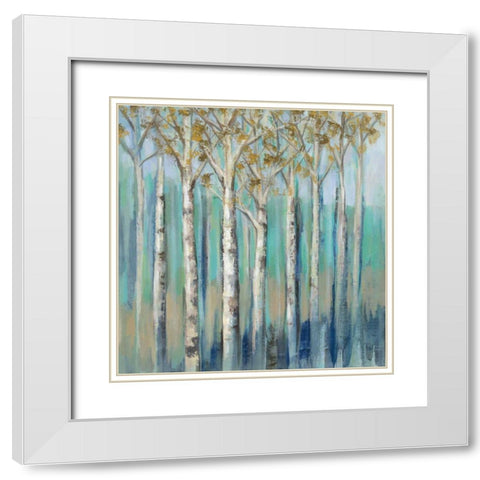 Birches at Dawn White Modern Wood Framed Art Print with Double Matting by Vassileva, Silvia