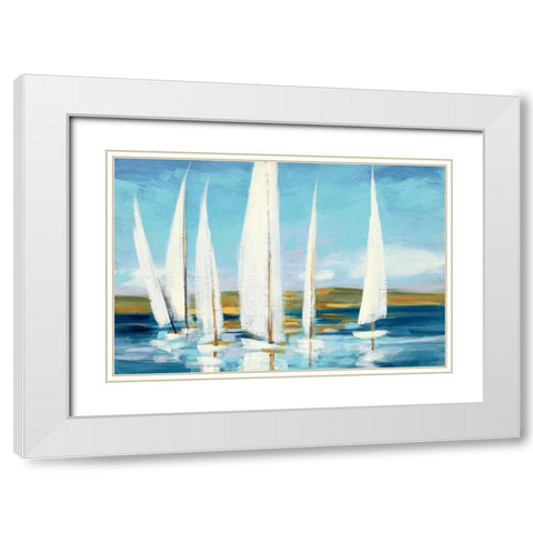 Horizon White Modern Wood Framed Art Print with Double Matting by Purinton, Julia