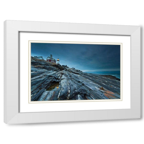 Study in Blue White Modern Wood Framed Art Print with Double Matting by Gendreau, Katherine