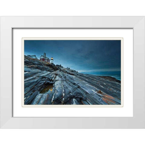 Study in Blue White Modern Wood Framed Art Print with Double Matting by Gendreau, Katherine