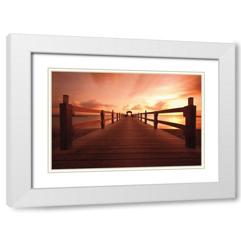 Bridge to Heaven White Modern Wood Framed Art Print with Double Matting by Gendreau, Katherine