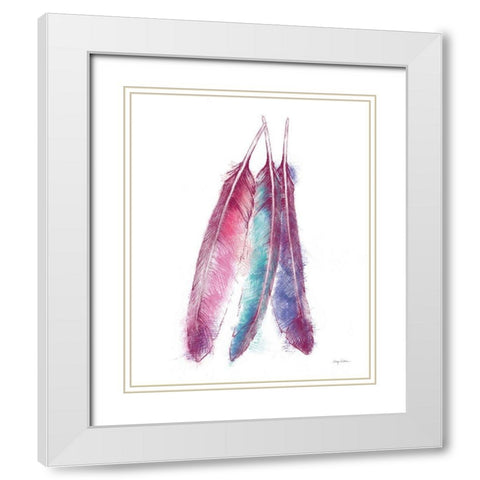Bohemian Feather V White Modern Wood Framed Art Print with Double Matting by Tillmon, Avery