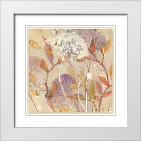 Autumn Botanicals I White Modern Wood Framed Art Print with Double Matting by Hristova, Albena