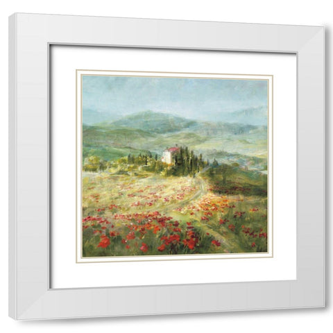 Summer in Provence  White Modern Wood Framed Art Print with Double Matting by Nai, Danhui
