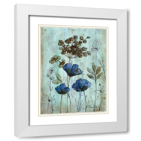 Botanical Trio II White Modern Wood Framed Art Print with Double Matting by Vassileva, Silvia