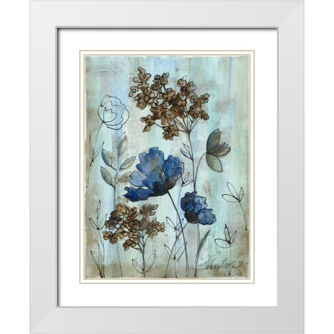 Botanical Trio III White Modern Wood Framed Art Print with Double Matting by Vassileva, Silvia