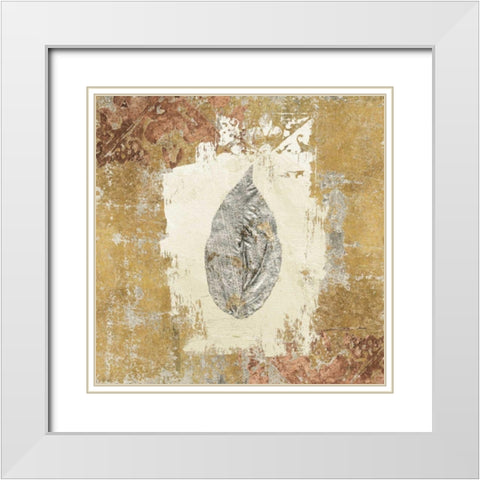 Gilded Leaf III  White Modern Wood Framed Art Print with Double Matting by Tillmon, Avery